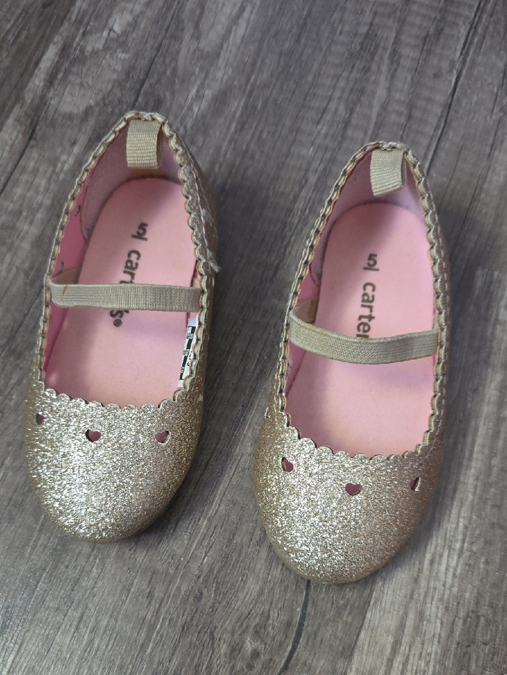 Carter's Girls Gold Glitter Mary Jane Flats